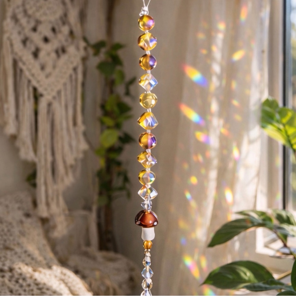Vintage Crystal Prism Sun Catcher Curated Artisan Glass Beads Rainbow Maker